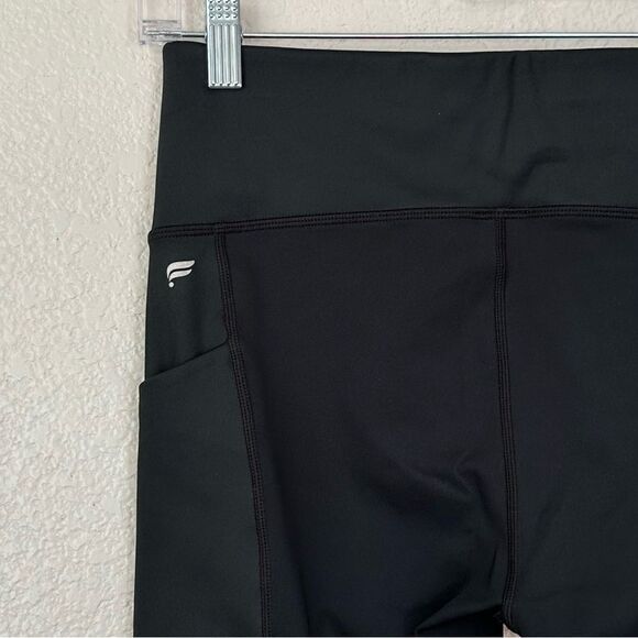 Fabletics Ultracool Black Shine Panel 7/8 Athletic Leggings - Picture 9 of 12
